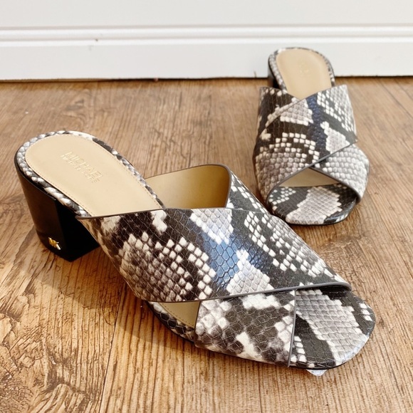 Michael Michael Kors Abbott Snakeskin Mule Sandals - Picture 2 of 9